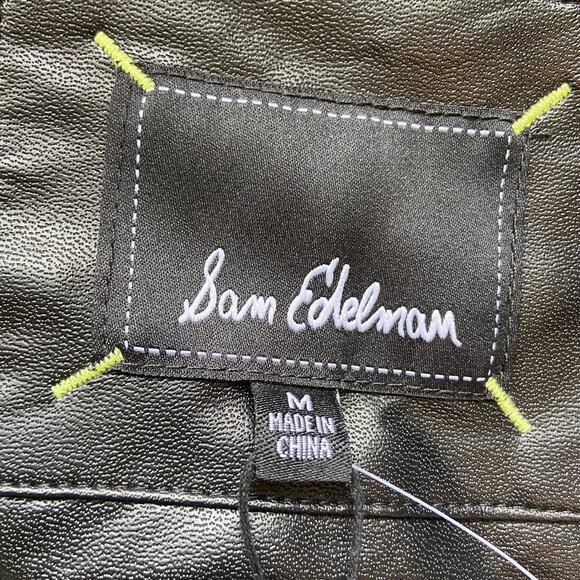 Sam Edelman Black Faux Leather Quilted Jacket - Picture 10 of 10